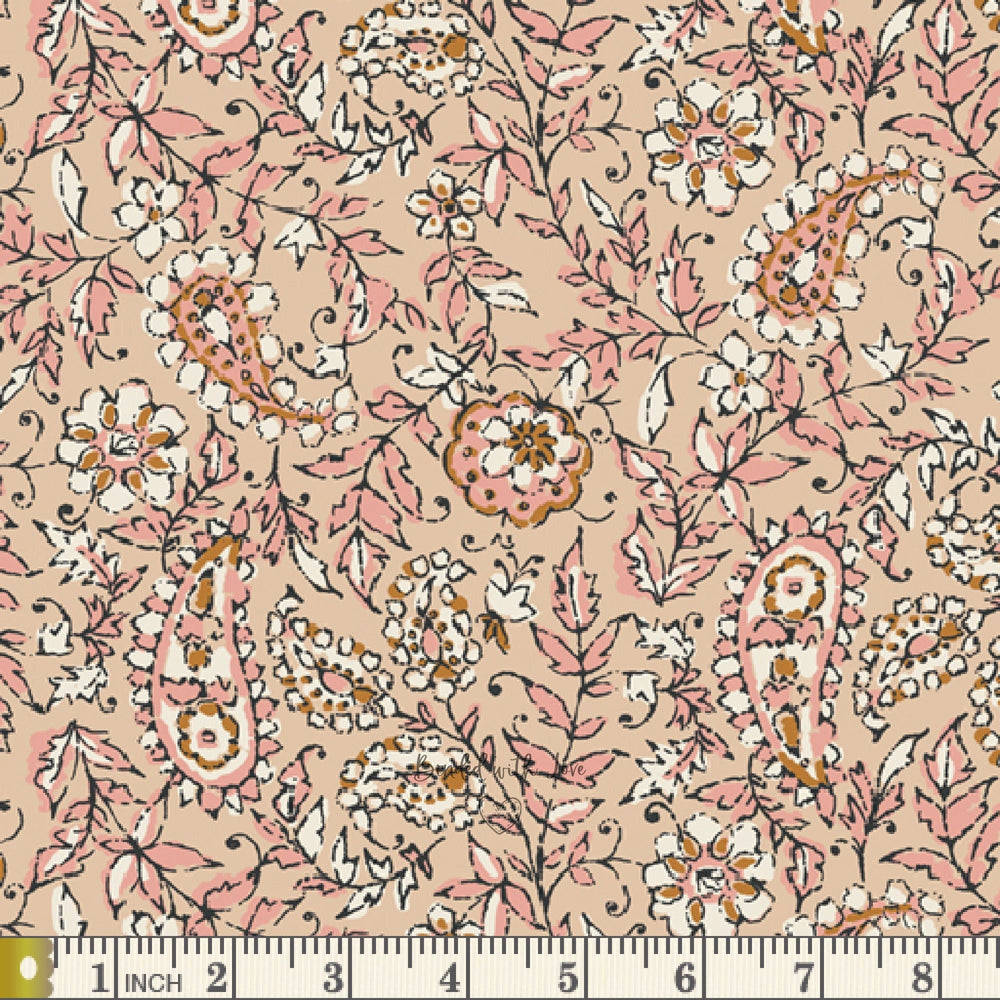 Kismet India Ink Parchment KSM-73305 | Kismet by Sharon Holland | Art Gallery Fabrics | Continuous Yardage | Fat Quarter