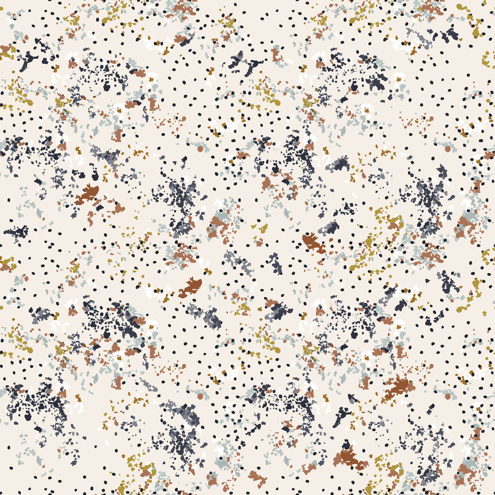 Windblown Navy HJ303-NA2 | Wallflower by Hope Johnson | Cotton + Steel | Continuous Yardage | Fat Quarter | Quilting Fabric