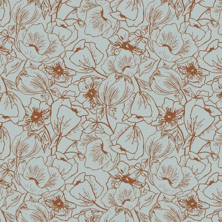 Anemones Powder Blue HJ302-PB2 | Wallflower by Hope Johnson | Cotton + Steel | Continuous Yardage | Fat Quarter