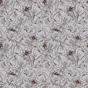 Anemones Wisteria HJ302-WI3 | Wallflower by Hope Johnson | Cotton + Steel | Continuous Yardage | End of Bolt | Destash