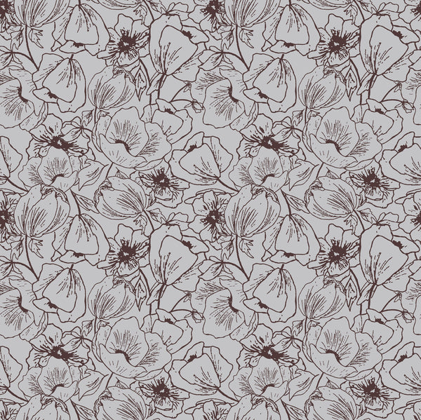 Anemones Wisteria HJ302-WI3 | Wallflower by Hope Johnson | Cotton + Steel | Continuous Yardage | End of Bolt | Destash