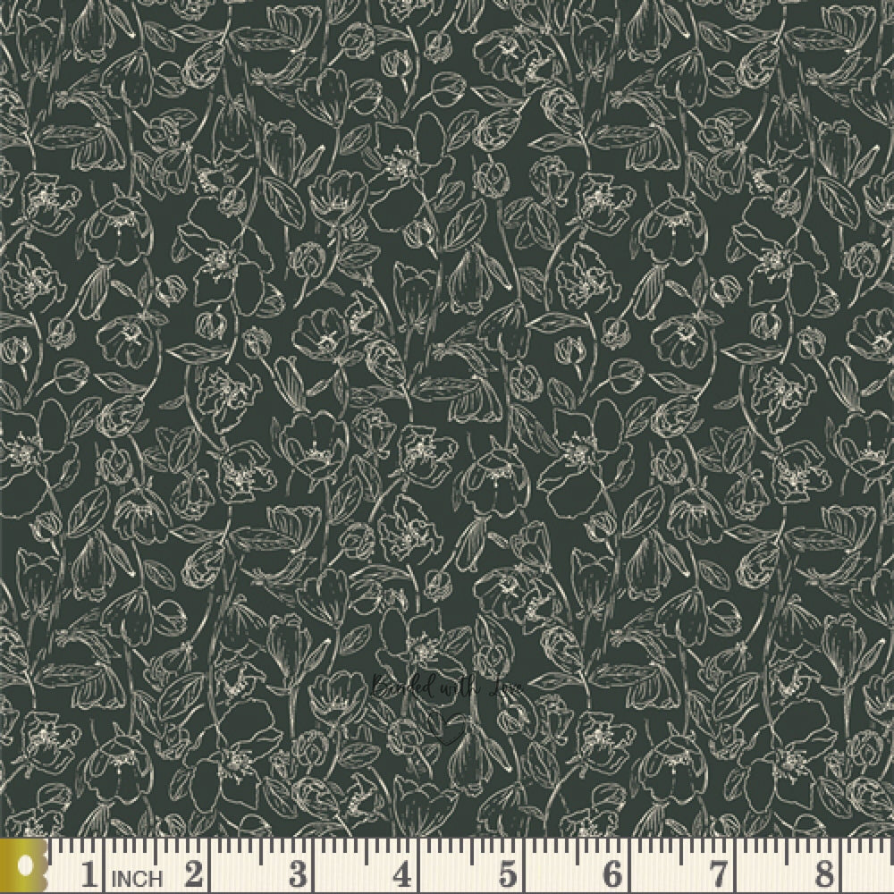 Crocus Raven WFG-77614 | Wild Forgotten by Bonnie Christine | Art Gallery Fabrics | Quilting Fabric | Continuous Yardage | Fat Quarter