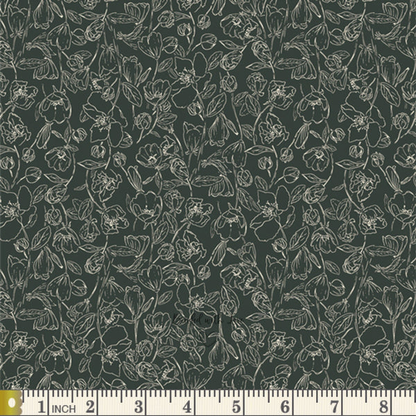 Crocus Raven WFG-77614 | Wild Forgotten by Bonnie Christine | Art Gallery Fabrics | Quilting Fabric | Continuous Yardage | Fat Quarter
