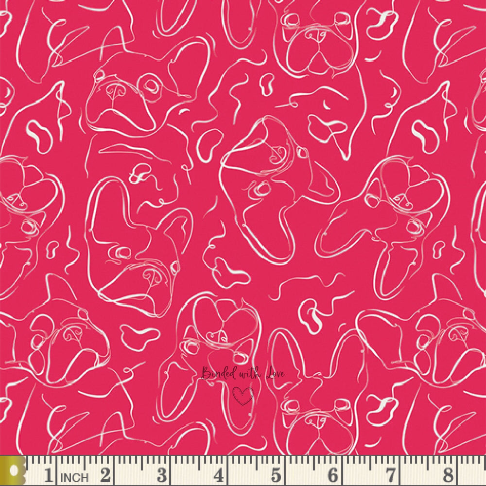 Frenchie Vivid PWK-68807 | Periwinkle by AGF Studio | Art Gallery Fabrics | Continuous Yardage | End of Bolt | Destash