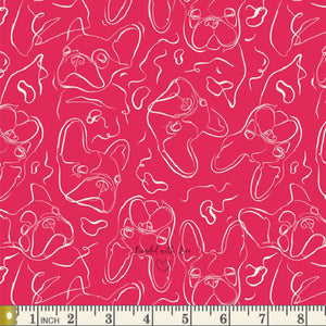 Frenchie Vivid PWK-68807 | Periwinkle by AGF Studio | Art Gallery Fabrics | Continuous Yardage | End of Bolt | Destash
