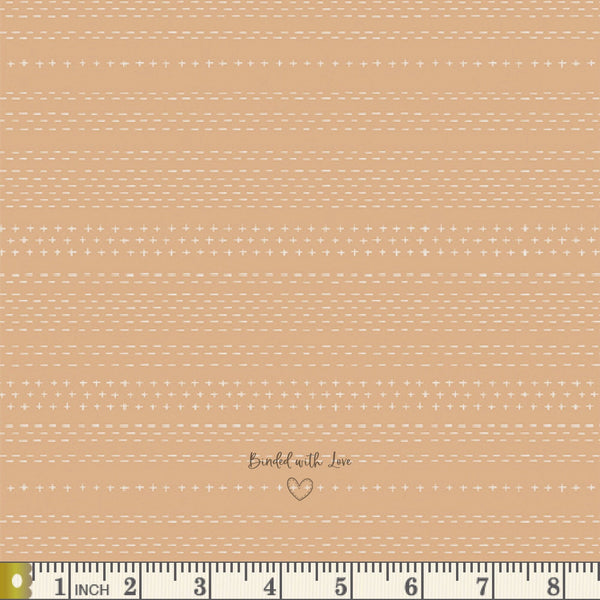 Sashiko Mending Tan ALW-22401 | All is Well by AGF Studio | Art Gallery Fabrics | Continuous Yardage | End of Bolt | Destash