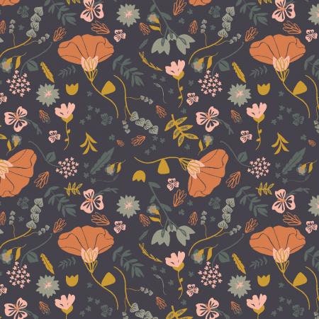 Canyon Poppy Evening Sky AC200-ES2 | Canyon Springs by Ash Cascade | Cotton + Steel | Continuous Yardage | Fat Quarter