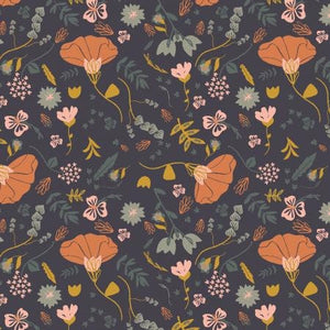Canyon Poppy Evening Sky AC200-ES2 | Canyon Springs by Ash Cascade | Cotton + Steel | Continuous Yardage | Fat Quarter