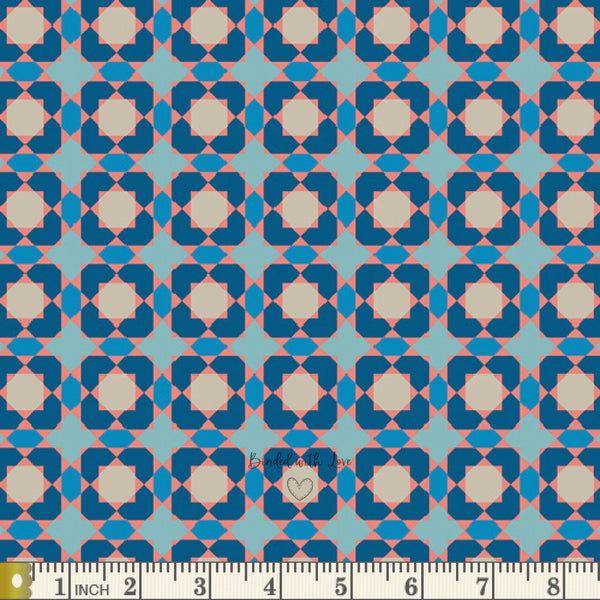 Pool Tile Blue SKS-94308 | Sun Kissed by Maureen Cracknell | Art Gallery Fabrics | Continuous Yardage | End of Bolt | Destash