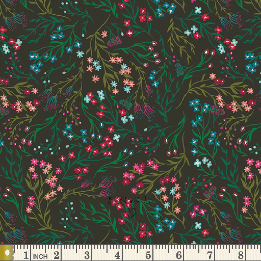 Windswept Nocturnal TFS-99105 | The Flower Society by AGF Studio | Art Gallery Fabrics | Continuous Yardage | End of Bolt | Destash