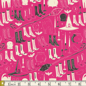 Witch's Wardrobe Berry SNS-13037 | Sweet 'n Spookier by AGF Studio | Art Gallery Fabrics | Yardage | Halloween Fabric | End of Bolt
