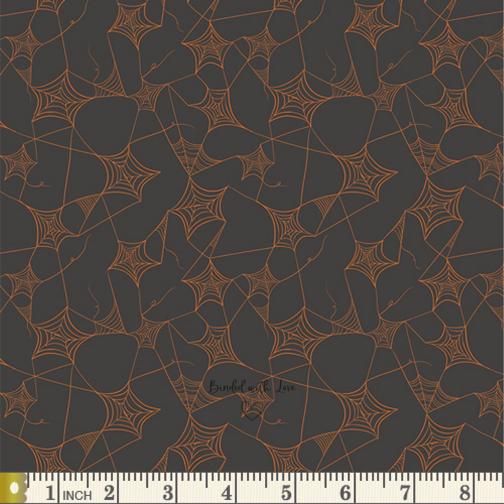 Web of Scares Caramel SNS-13030 | Sweet 'n Spookier by AGF Studio | Art Gallery Fabrics | Yardage | Halloween Fabric | End of Bolt | Destash