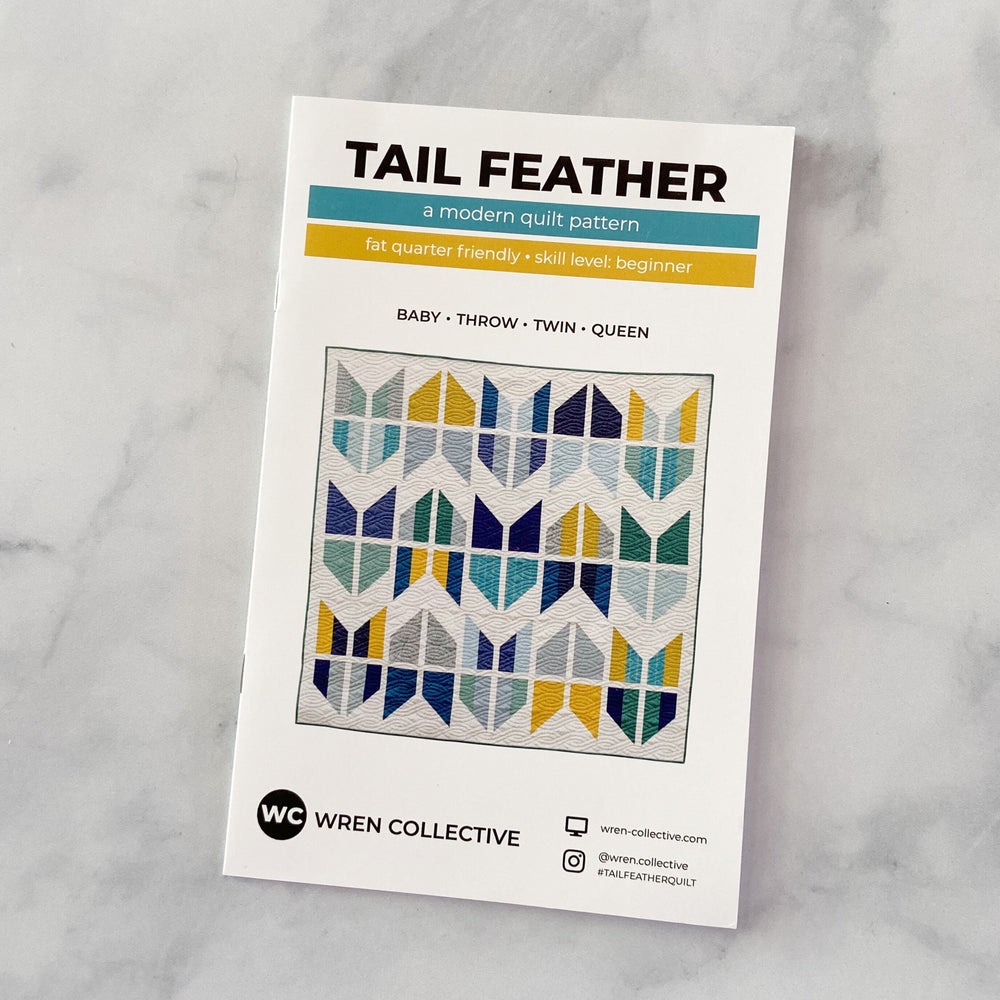 Tail Feather Quilt by Wren Collective | Paper Pattern | Modern Quilt Pattern | Confident Beginner | Fat Quarter Friendly