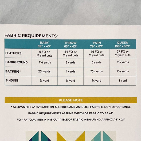 Tail Feather Quilt by Wren Collective | Paper Pattern | Modern Quilt Pattern | Confident Beginner | Fat Quarter Friendly
