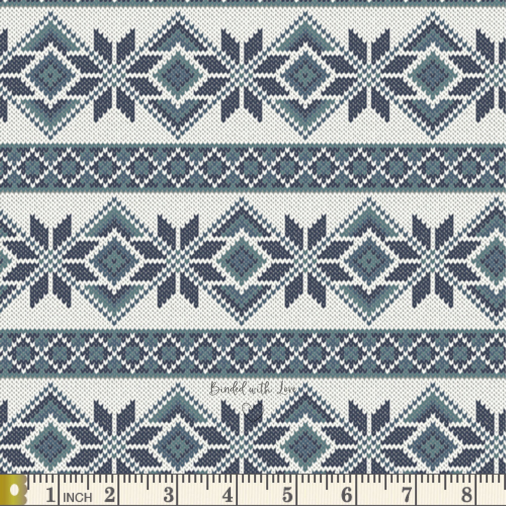 Knitted Snowflakes SND-65411 | Snow Day by Mister Domestic | Art Gallery Fabrics | Continuous Yardage | End of Bolt | Destash