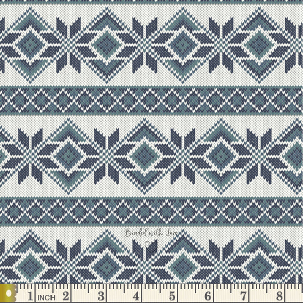 Knitted Snowflakes SND-65411 | Snow Day by Mister Domestic | Art Gallery Fabrics | Continuous Yardage | End of Bolt | Destash