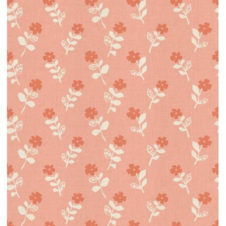 Odoru Hana Coral HO105-CO1U | Mori No Tomodachi by Hitomi Osumi | Cotton + Steel | Continuous Yardage | End of Bolt | Destash