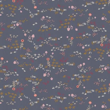 Nohara Blue Indigo HO106-BI7U | Mori No Tomodachi by Hitomi Osumi | Cotton + Steel | Continuous Yardage | Fat Quarter