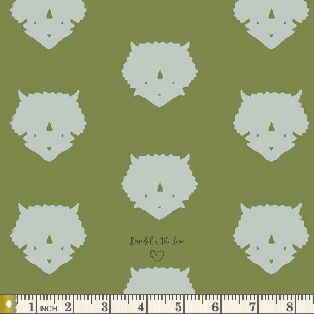 Triceratops Olive EST-86507 | Esoterra by Katarina Roccella | Art Gallery Fabrics | Continuous Yardage | End of Bolt | Destash