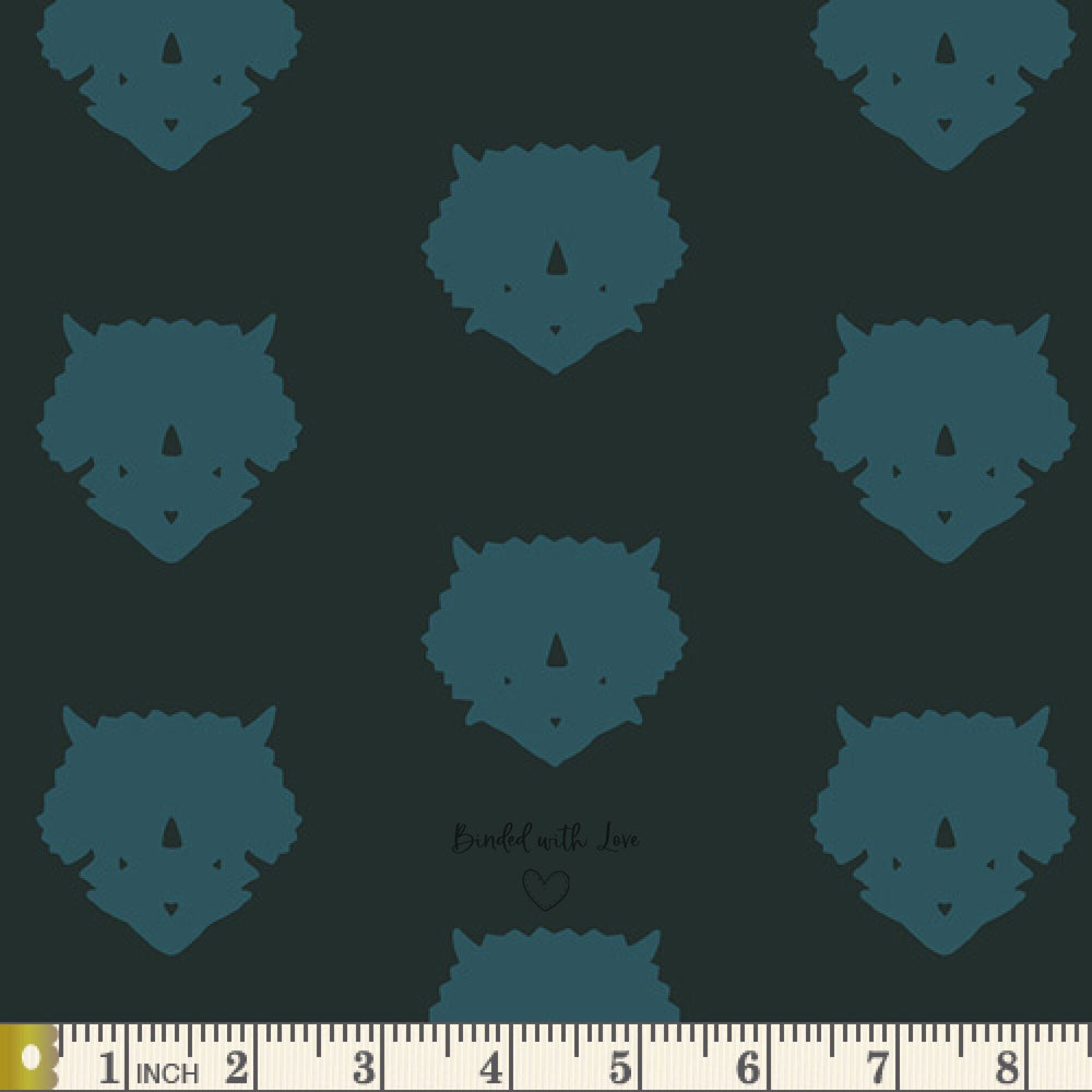 Triceratops Petrolium EST-86510 | Esoterra by Katarina Roccella | Art Gallery Fabrics | Continuous Yardage | End of Bolt | Destash