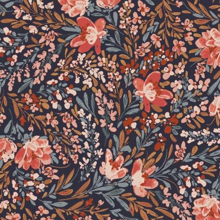 Flowers in the Breeze Firewater RJ5100-FI3 | Butterflies in the Garden by RJR Studios | Continuous Yardage | Fat Quarter