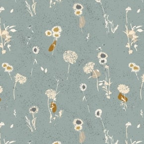 Painted Meadow Sky Blue LI101-SB1 | Summer Folk by Lissie Teehee | Cotton + Steel | Continuous Yardage | Fat Quarter