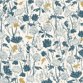 Wander Field Cobalt LI100-CO1 | Summer Folk by Lissie Teehee | Cotton + Steel | Continuous Yardage | Fat Quarter