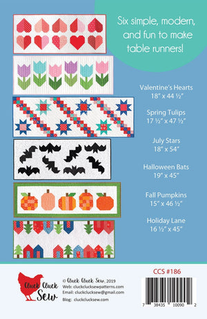 Modern Holiday Table Runners by Cluck Cluck Sew | Paper Pattern | Modern Quilt Pattern | Confident Beginner