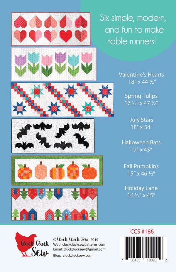 Modern Holiday Table Runners by Cluck Cluck Sew | Paper Pattern | Modern Quilt Pattern | Confident Beginner