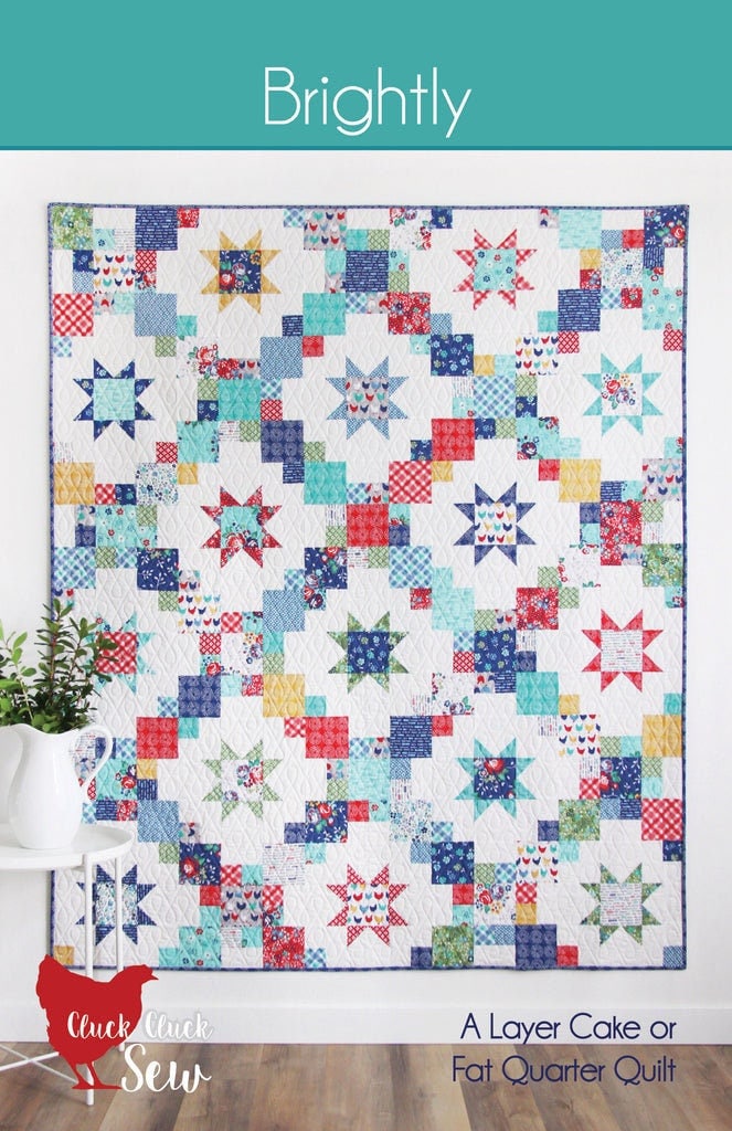 Brightly by Cluck Cluck Sew | Paper Pattern | Modern Quilt Pattern | Confident Beginner | Fat Quarter Friendly | Layer Cake Friendly