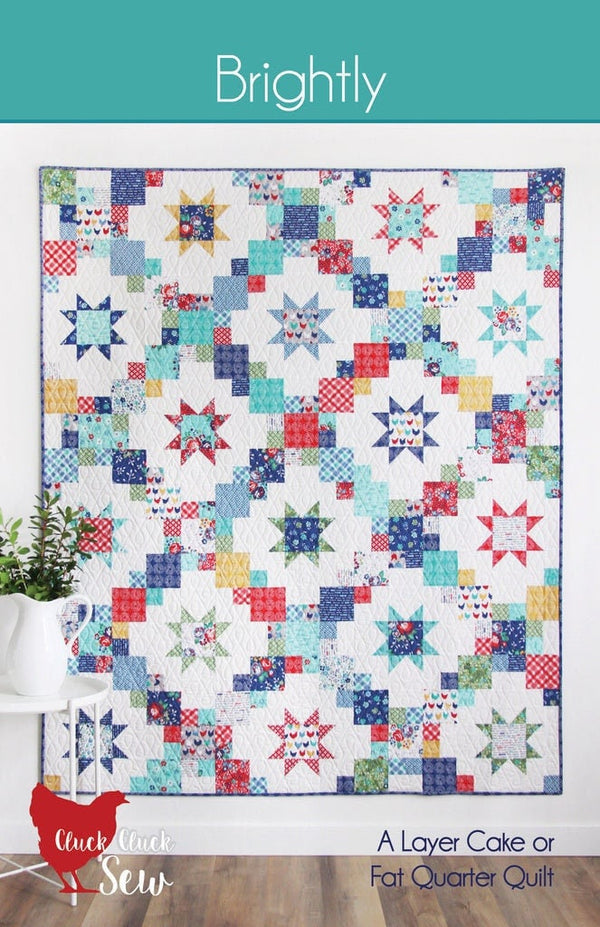 Brightly by Cluck Cluck Sew | Paper Pattern | Modern Quilt Pattern | Confident Beginner | Fat Quarter Friendly | Layer Cake Friendly