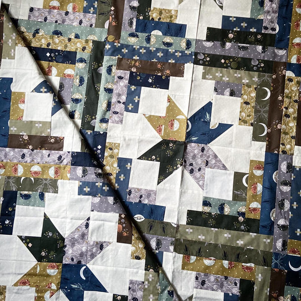 Cozy Cabin By Modernly Morgan | Paper Pattern | Modern Quilt Pattern | Advanced Beginner | Fat Quarter Friendly Quilt Pattern