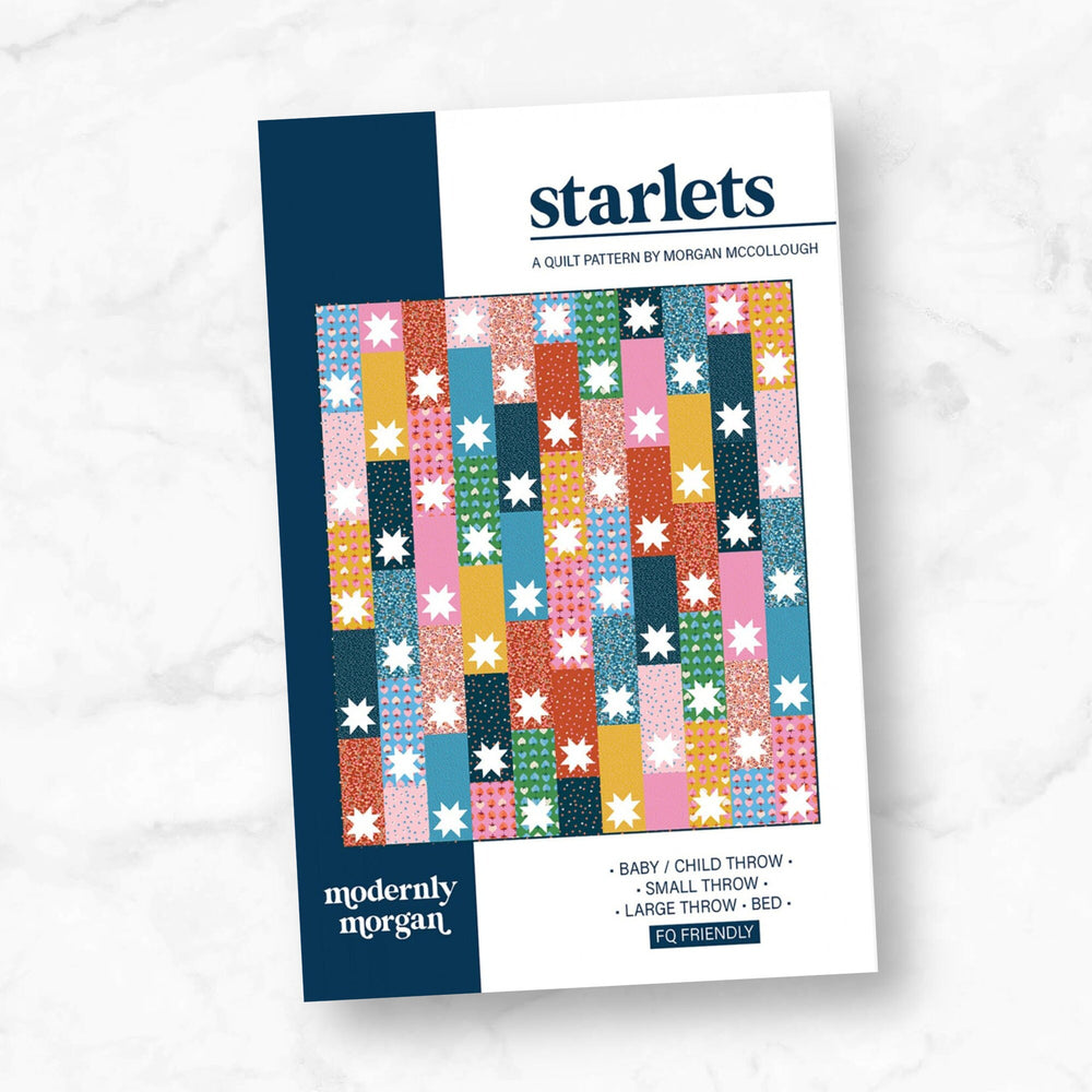 Starlets Quilt By Modernly Morgan | Paper Pattern | Modern Quilt Pattern | Advanced Beginner | Fat Quarter Friendly Quilt Pattern