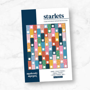 Starlets Quilt By Modernly Morgan | Paper Pattern | Modern Quilt Pattern | Advanced Beginner | Fat Quarter Friendly Quilt Pattern
