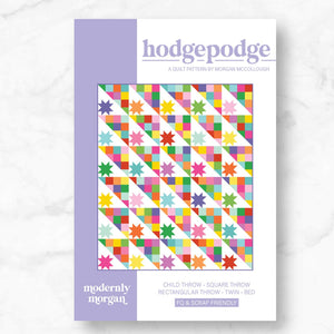 Hodgepodge By Modernly Morgan | Paper Pattern | Modern Quilt Pattern | Confident Beginner | Fat Quarter Friendly Quilt Pattern