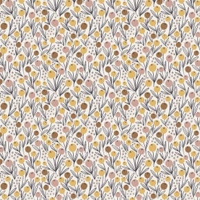 Camping Flowers Wistful Mauve MT104-WM3 | Get Out and Explore by Mint Tulips | RJR | Yardage | End of Bolt | Destash Fabric
