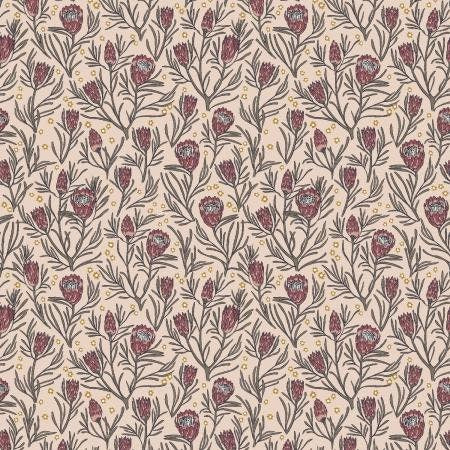 Gemma Earthy Botanics Queen Protea MT102-QP3 | Get Out and Explore by Mint Tulips | RJR | Yardage | Fat Quarter
