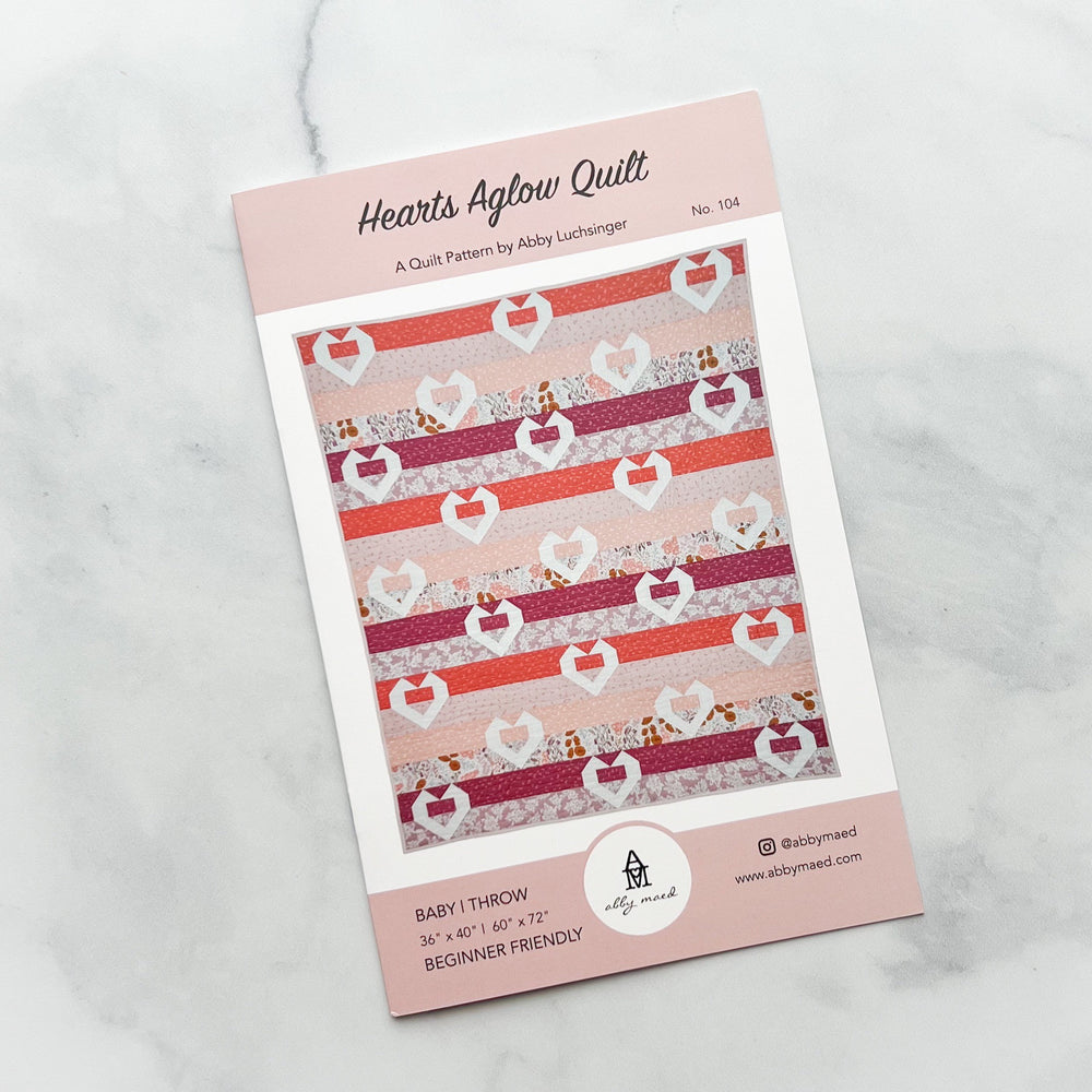 Hearts Aglow Quilt by Abby Maed | Paper Pattern | Modern Quilt Pattern | Confident Beginner