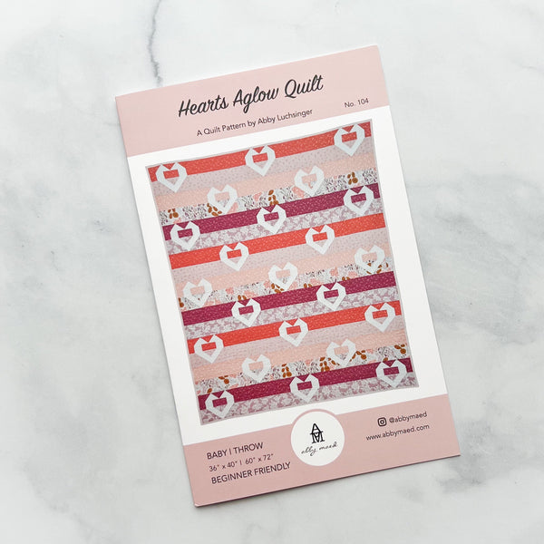 Hearts Aglow Quilt by Abby Maed | Paper Pattern | Modern Quilt Pattern | Confident Beginner