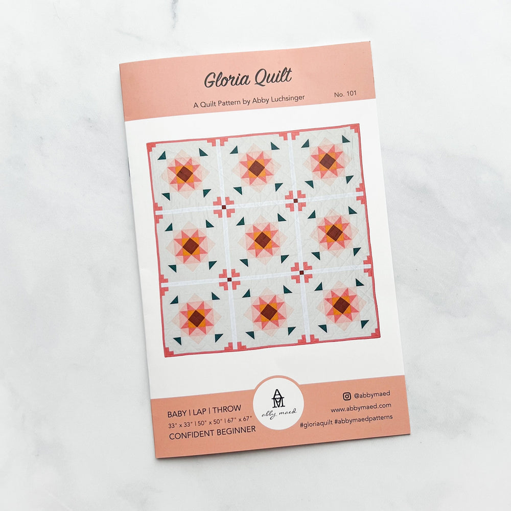 Gloria Quilt by Abby Maed | Paper Pattern | Modern Quilt Pattern | Confident Beginner | Fat Quarter Friendly