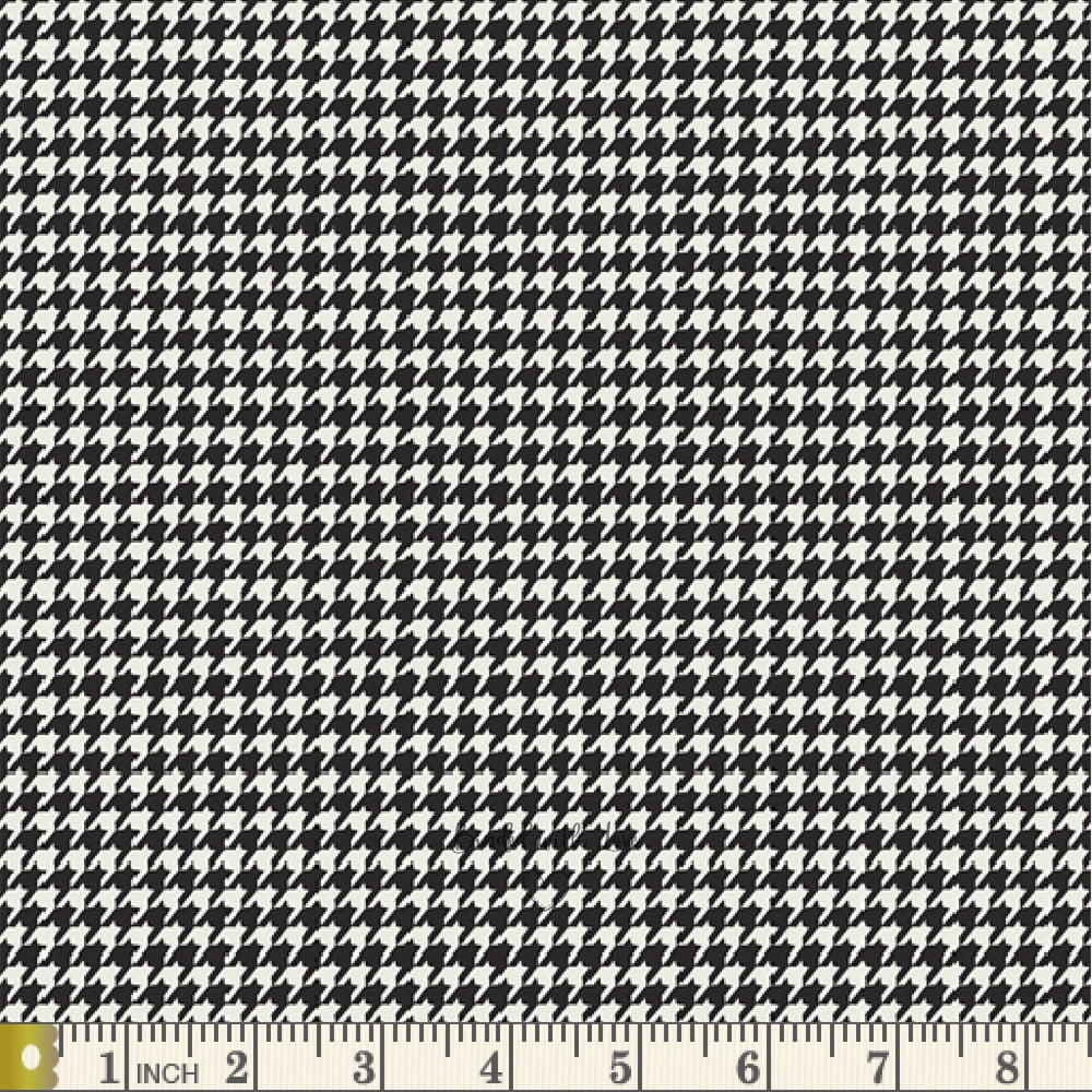 Houndstooth Onyx CHE30105 | Checkered Elements by AGF Studio | Modern Quilting Fabric | Continuous Yardage | End of Bolt | Destash