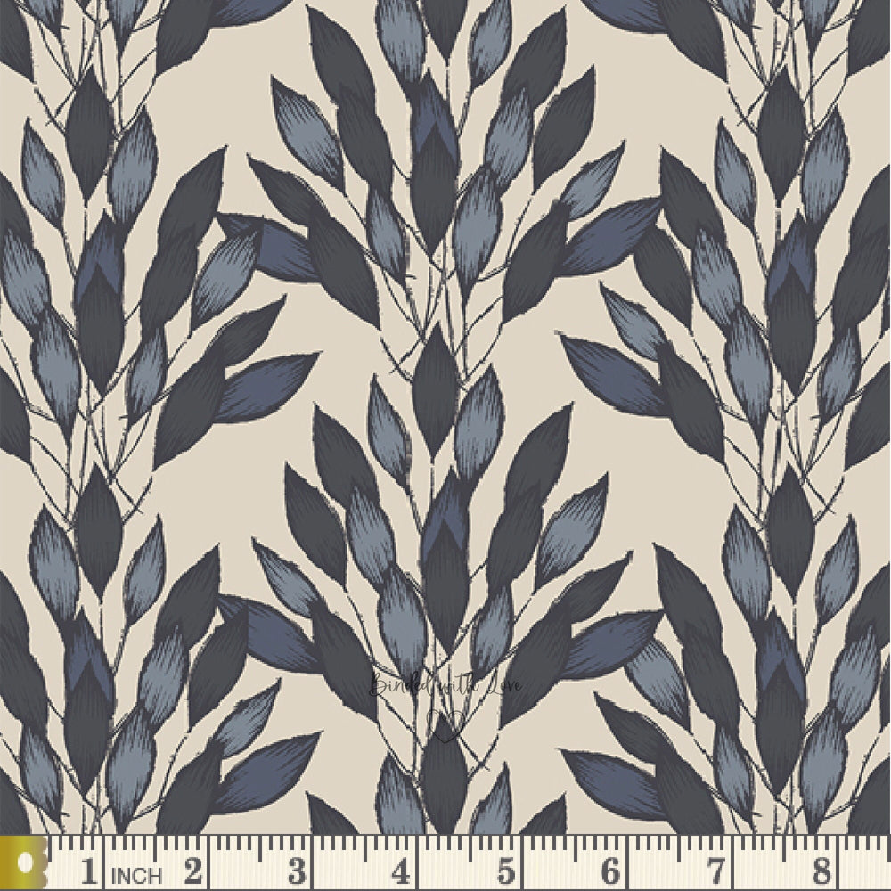 Brushed Leaves Gris HAV26400 | Haven by Amy Sinibaldi | Art Gallery Fabrics | Continuous Yardage | End of Bolt | Destash