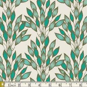 Brushed Leaves Jade HAV16400 | Haven by Amy Sinibaldi | Art Gallery Fabrics | Continuous Yardage | Quilting Fabric | End of Bolt | Destash