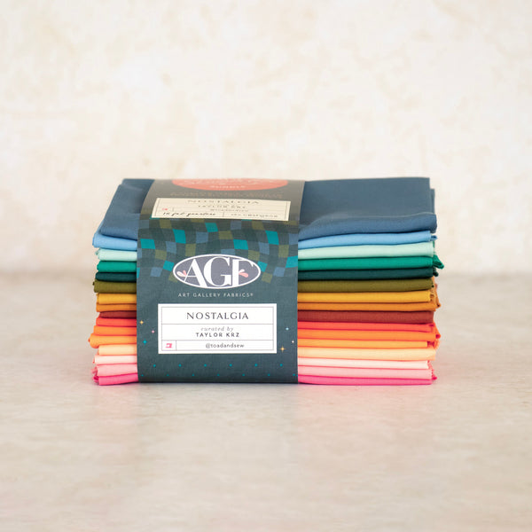 Nostalgia Bundle Curated by Taylor Krz of @toadandsew | AGF Sewcialites Bundle | 16 Fat Quarters | Art Gallery Fabrics