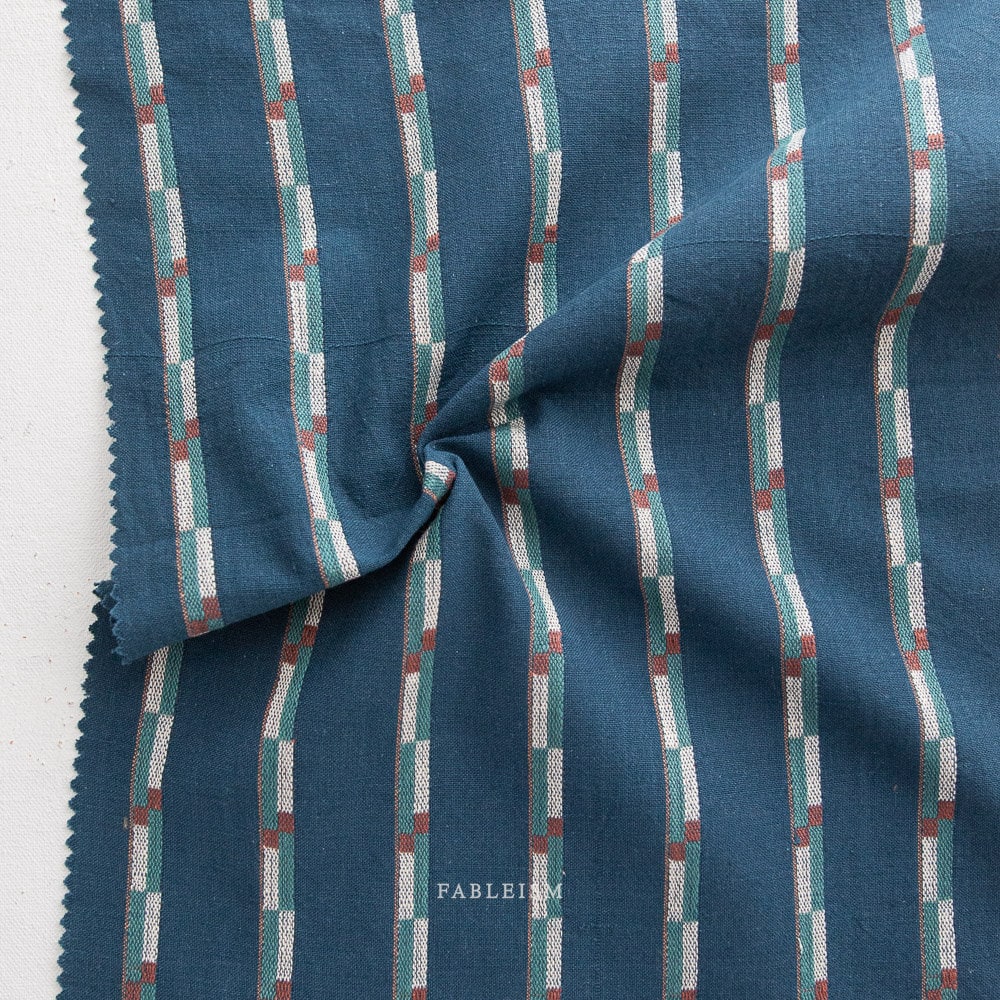 Track Stripe in Navy MGW-05-NAVY | Monarch Garden by Fableism Supply Co. | Continuous Yardage | Fat Quarter