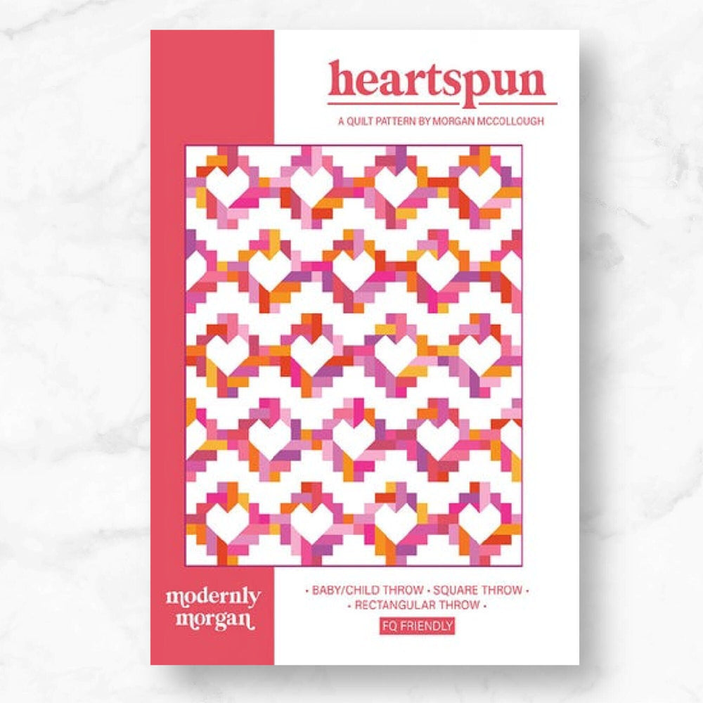 Heartspun Quilt By Modernly Morgan | Paper Pattern | Modern Quilt Pattern | Confident Beginner | Fat Quarter Friendly Quilt Pattern