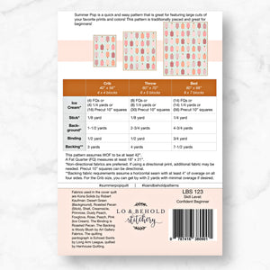 Summer Pop Quilt Pattern by Lo & Behold Stitchery | Paper Pattern | Baby Quilt Pattern | Throw Quilt Pattern | Modern Quilt Pattern