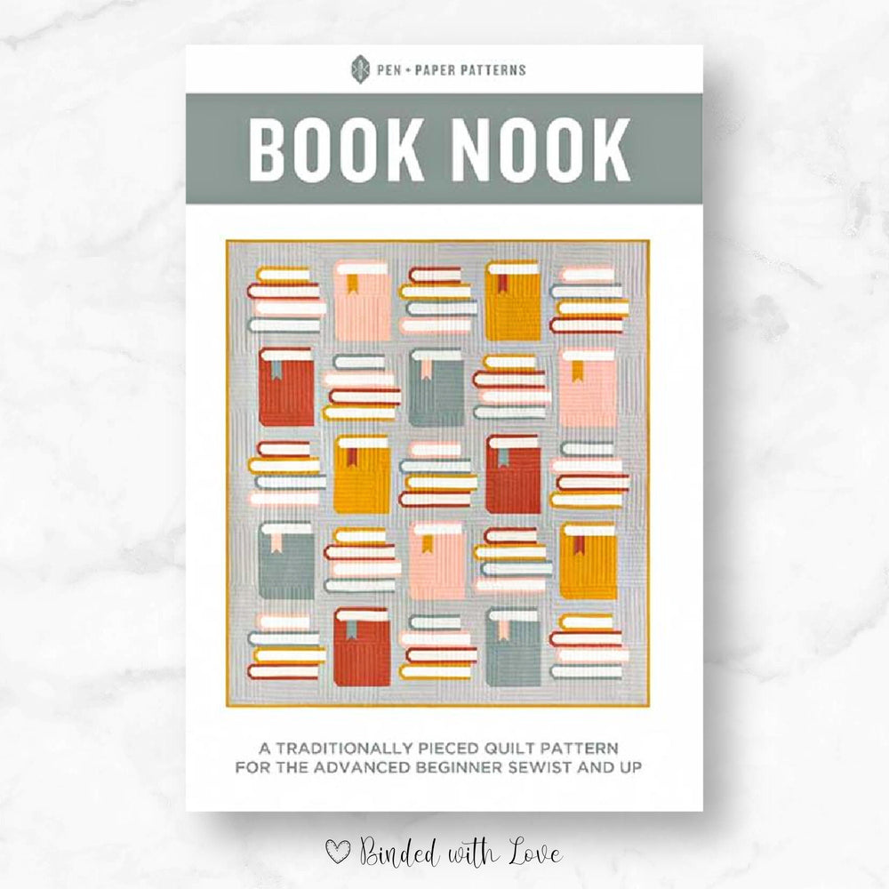 Book Nook Quilt by Pen + Paper Patterns | Paper Pattern | Modern Quilt Pattern | Confident Beginner | Fat Quarter Friendly Quilt Pattern