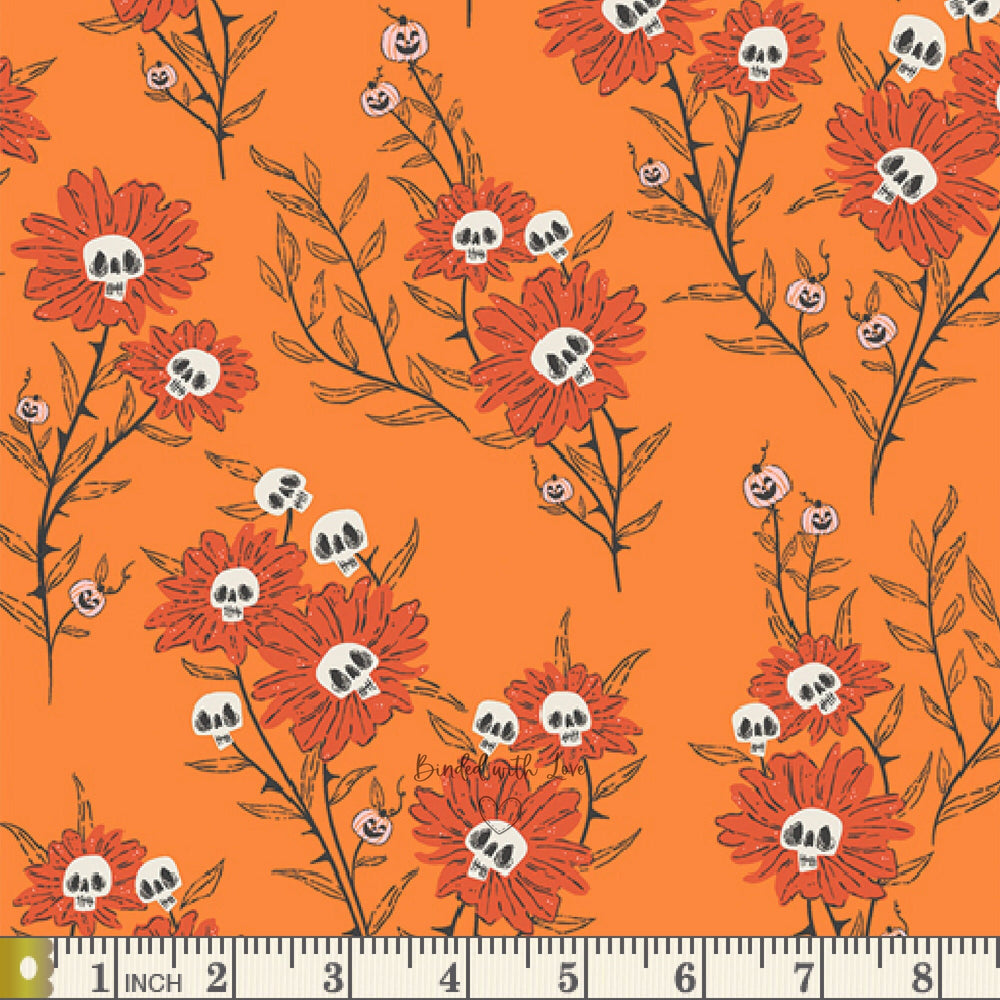 Wicked Blooms Spice SNS13054 | Spooky 'n Witchy by AGF Studio | Art Gallery Fabrics | Continuous Yardage | Halloween Fabric | End of Bolt
