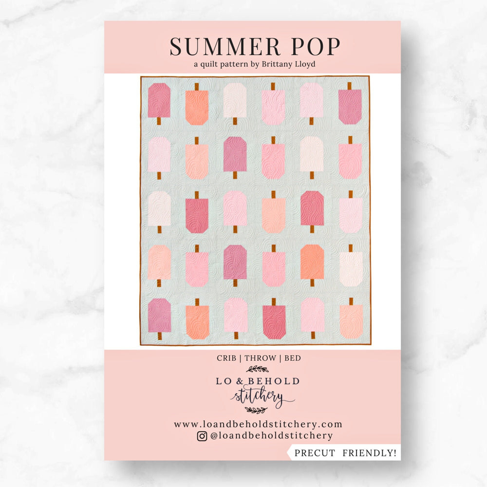 Summer Pop Quilt Pattern by Lo & Behold Stitchery | Paper Pattern | Baby Quilt Pattern | Throw Quilt Pattern | Modern Quilt Pattern